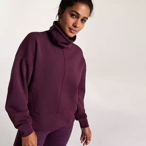 CALIA Women's Soft Scuba Funnel Neck Sweatshirt